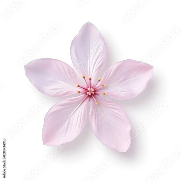 Obraz Pink flower with delicate petals on a white background