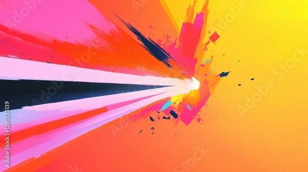 Fototapeta abstract background with dynamic paint splashes in vibrant colors artistic texture bold and energetic composition high detail modern abstract design