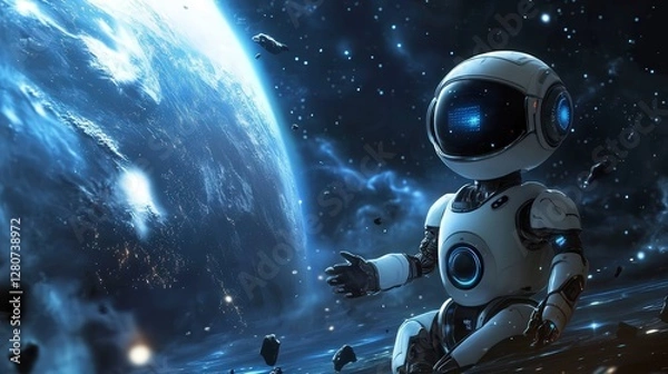 Fototapeta remote communication, allowing individuals in space to connect with Earth, providing both personal and professional services