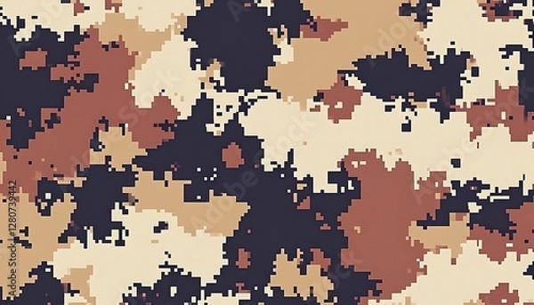 Fototapeta Digital Camo Pattern, Desert Terrain, Background, Design