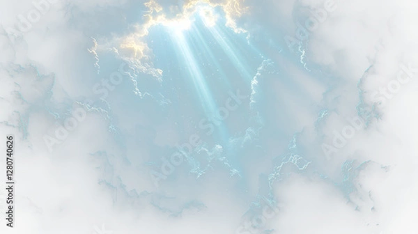 Fototapeta a bright sun shining through the clouds