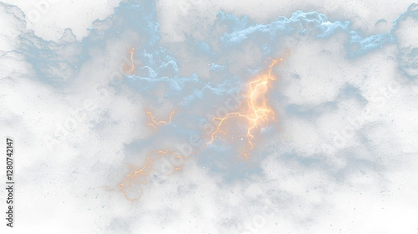 Fototapeta a dark sky with a lot of clouds and lightning