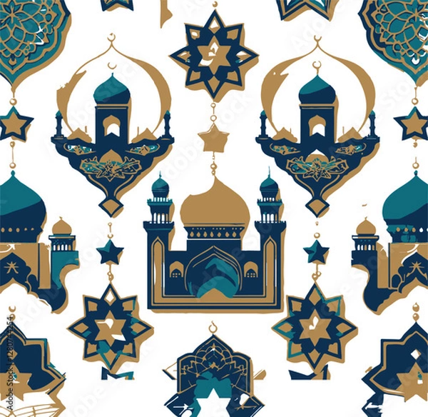 Fototapeta Ramadan Icons Vector Illustration