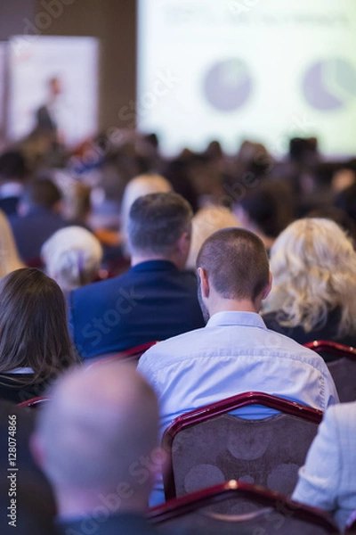 Obraz Business Conferences Concepts and Ideas. Group of People Attending Business Meeting