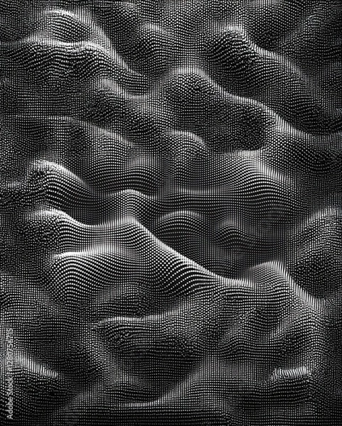 Fototapeta Array with Dynamic Particles. 3d Futuristic technology style. Abstract Background. Texture. Vector Illustration.