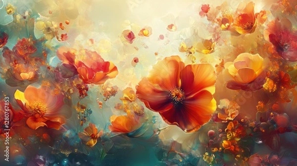 Fototapeta Ethereal Blooms: A Symphony of Autumnal Hues