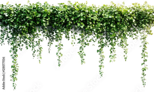 Obraz The leaves of the green vines hanging down on the wall