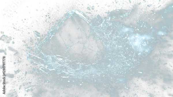 Fototapeta a broken glass with water and ice