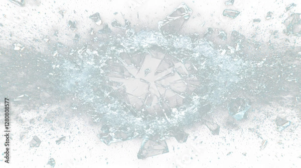 Obraz a broken glass window with a black background