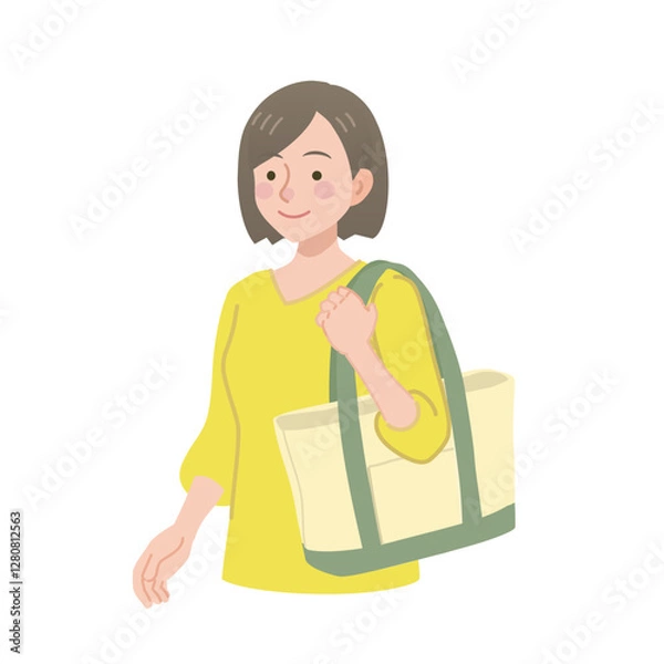 Obraz バッグを持つ女性