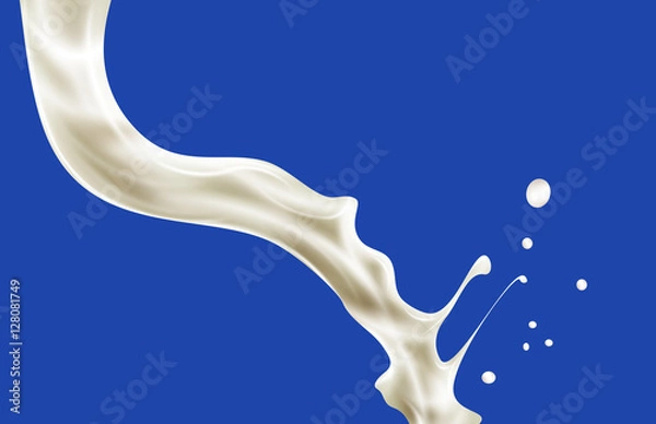 Obraz pouring milk splash isolated on white background