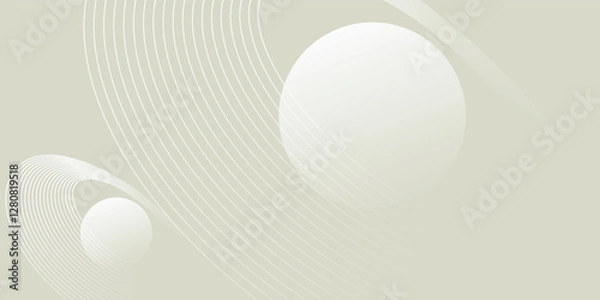 Fototapeta Abstract white background with red circle lines. Digital future technology concept.