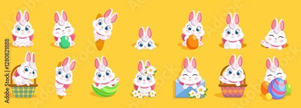 Fototapeta Easter rabbit, easter Bunny. Vector illustration.