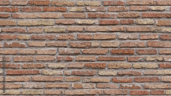 Fototapeta Old brick wall texture. Seamless pattern. Texture for background or realistic rendering.	