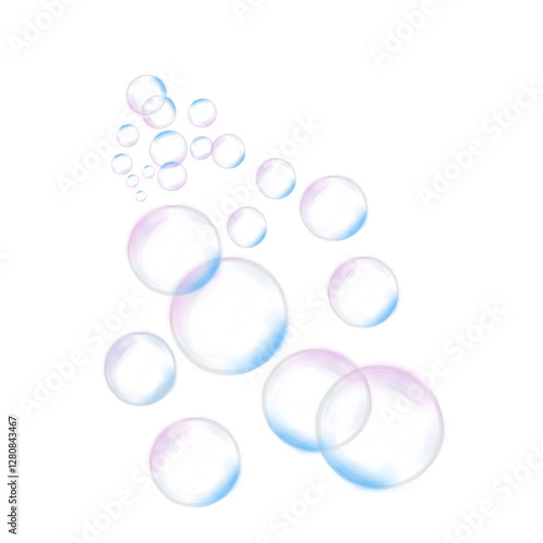Obraz soap bubbles isolated on white background