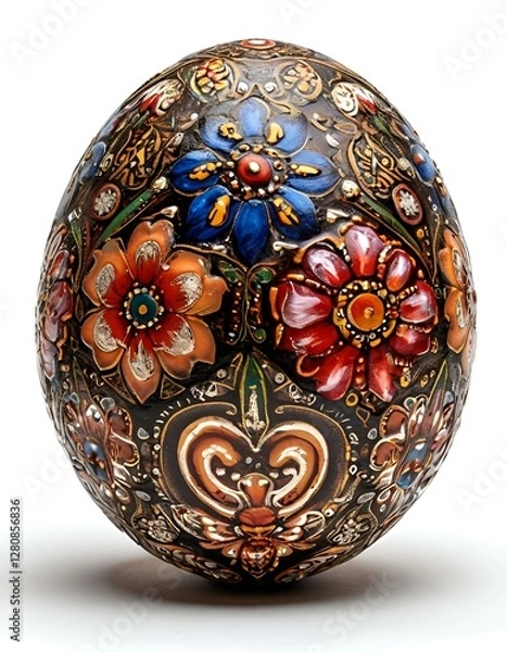 Obraz Easter egg on white background