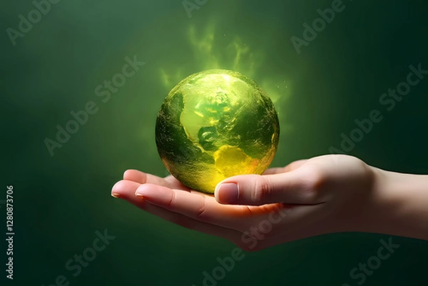 Fototapeta The part of the hand that holds the world Like in this era that we can control everything with technology