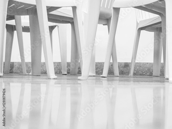 Obraz weiße Monoblock sesseln