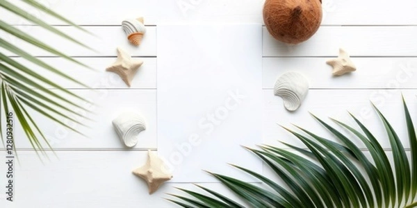 Fototapeta A serene and intimate still life setup on a distressed white wooden table