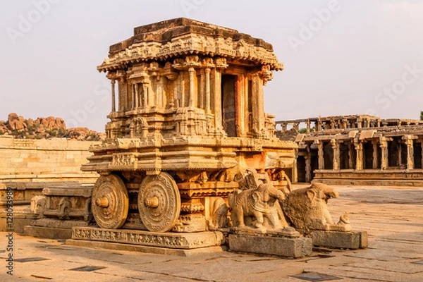 Obraz Kamienne rydwan w świątyni Vittalla, Hampi, Karnataka, Indie