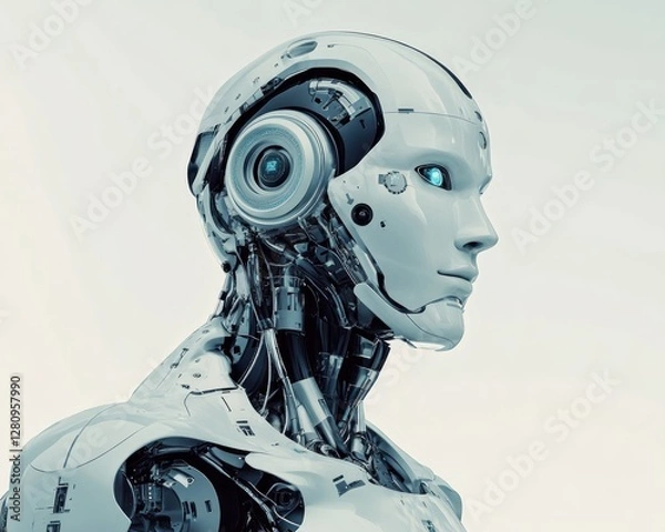 Fototapeta AI Engineer Testing a Robot