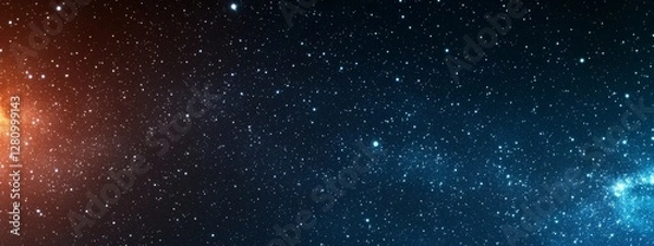 Obraz Colourful cosmic galactic space background banner displaying a vibrant deep space panoramic view that includes a multitude of stars, planets and cloud formations