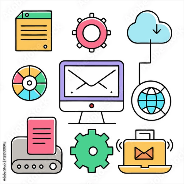 Obraz  Web design set of icons for Vector Illustration 