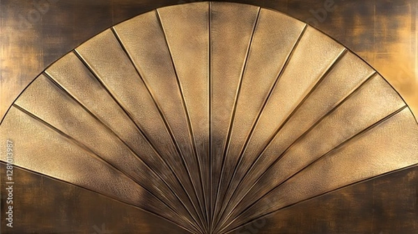 Fototapeta Abstract Gold Fan Shaped Art Deco Pattern Texture