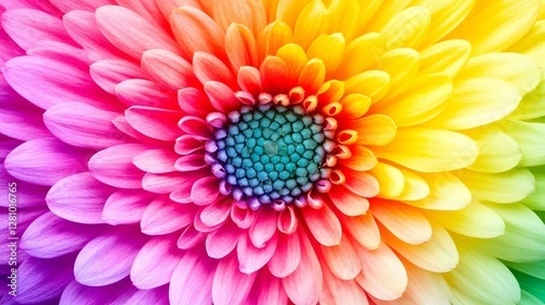 Obraz Vibrant Rainbow Flower Macro Photography
