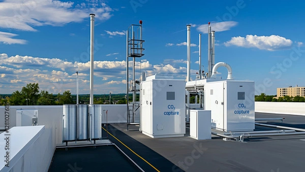 Fototapeta industrial carbon capture facility to reduce the CO2