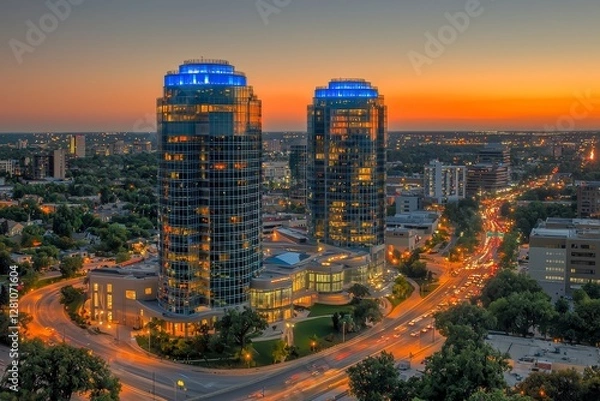 Fototapeta energy efficient smart buildings that operate automatically