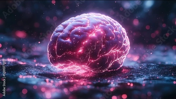 Obraz Glowing Brain Network