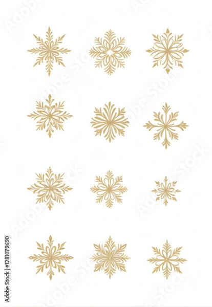 Fototapeta Vector New Year Theme Hot stamping minimalist linear element decorative pattern embellishment