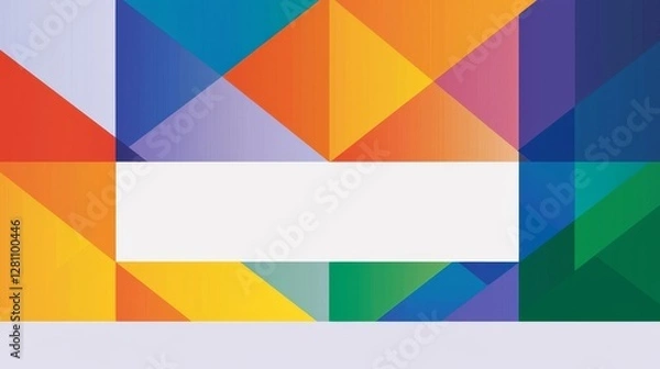 Fototapeta A contemporary social media post template featuring geometric shapes and vibrant colors, including a carousel and bold elements