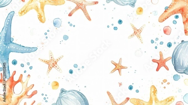 Obraz Watercolor Vector Patterns for Kids Room Decoration