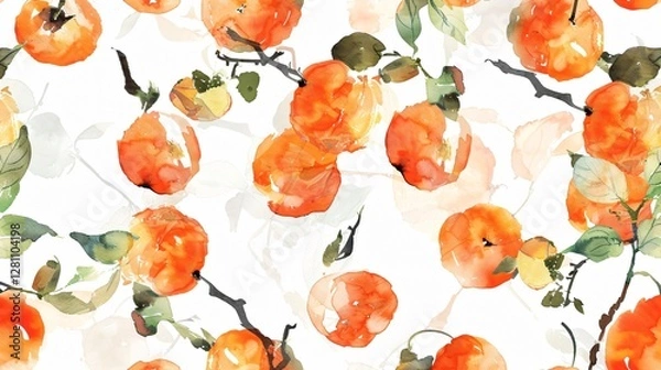 Obraz Autumnal Persimmon Pattern for Decorative Projects