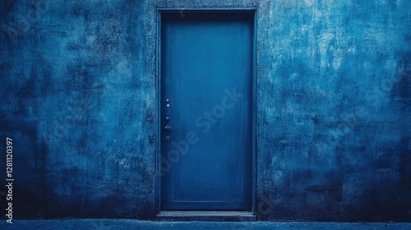 Fototapeta Dark blue grunge background with textured blue hues, perfect for a minimalist design aesthetic