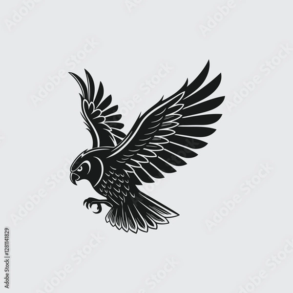 Fototapeta Majestic Flying Eagle Vector Logo – Bold and Dynamic Design
