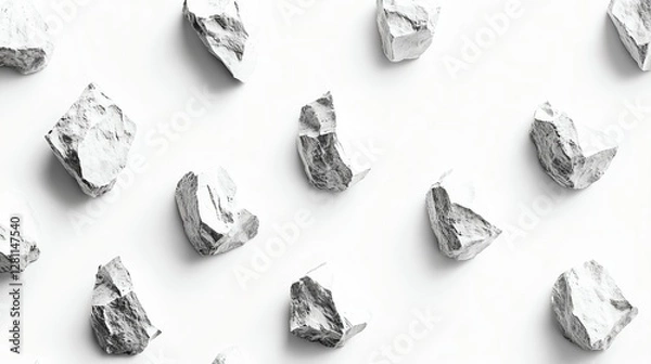 Fototapeta Minimalistic Seamless Pattern of White Rocks on a Light Background