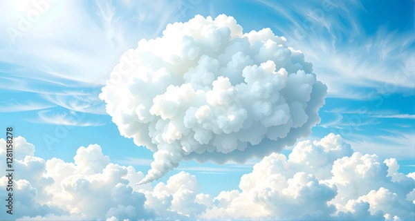 Obraz Cloud Shaped Speech Bubble in Blue Sky