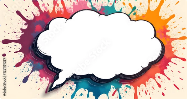 Fototapeta Colorful Splatter Speech Bubble