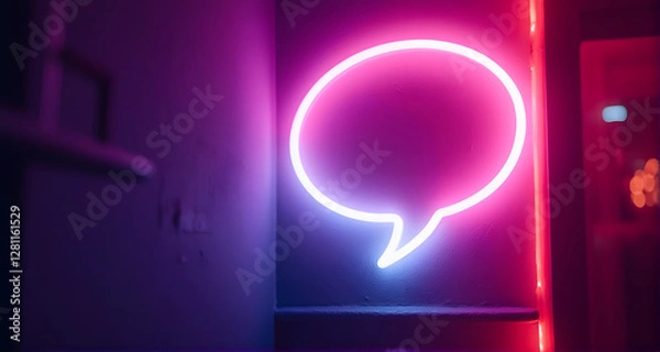 Obraz Neon Speech Bubble Sign