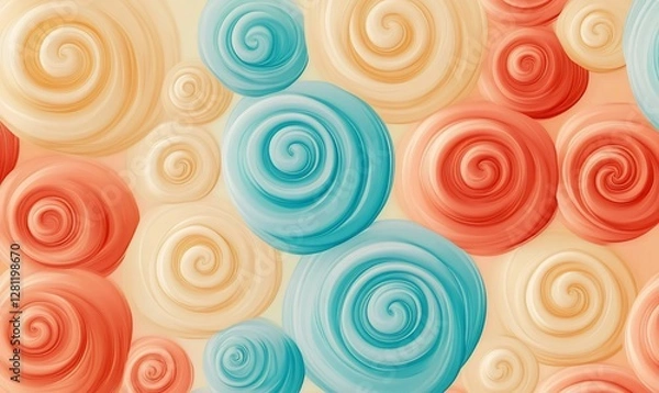 Fototapeta Abstract pastel swirl pattern background.