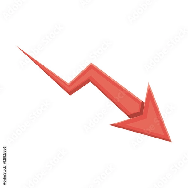 Obraz Decrease arrow icon. Direction web and infographic theme. Isolated design. Vector illustration