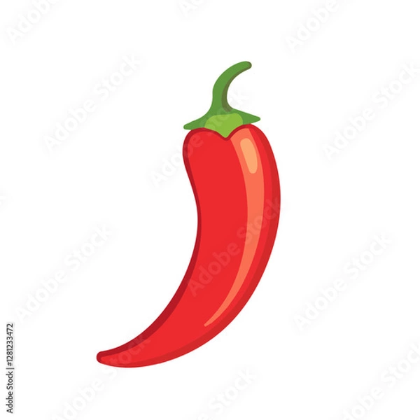 Fototapeta 2D flat vector illustration Chili Pepper icon isolated on a white background.

