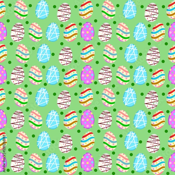 Fototapeta A colorful collage featuring playful patterns with fruits, animals, and whimsical designs across four distinct backgrounds.