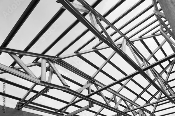 Fototapeta Structure of steel roof.