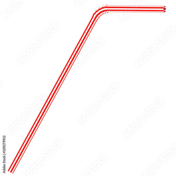 Obraz 3d render striped straw with transparent background