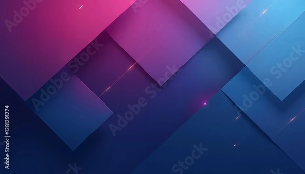 Obraz Intersecting triangles with a smooth gradient effect, perfect for sleek, contemporary digital designs, symbolizing modernity and sophistication