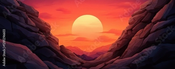 Obraz sunset in the desert